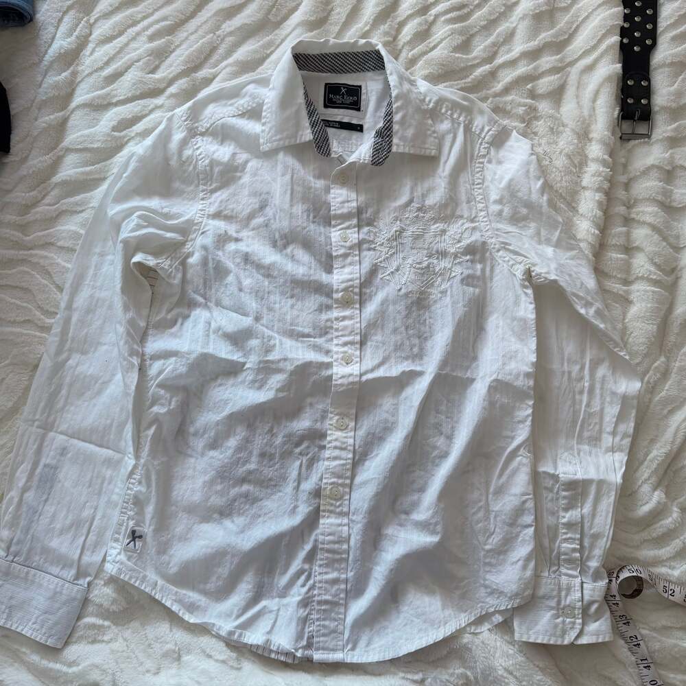 Red X Casual Shirt White Long Sleeve Button Front Men's Sz M MSRP NEW.